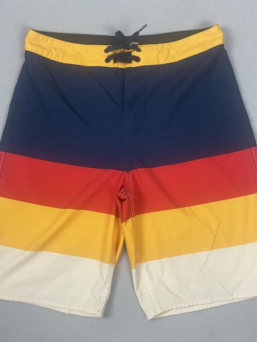 Vans Mens 28 Board Shorts Colorblock Swim Trunks Blue Red Yellow Surf